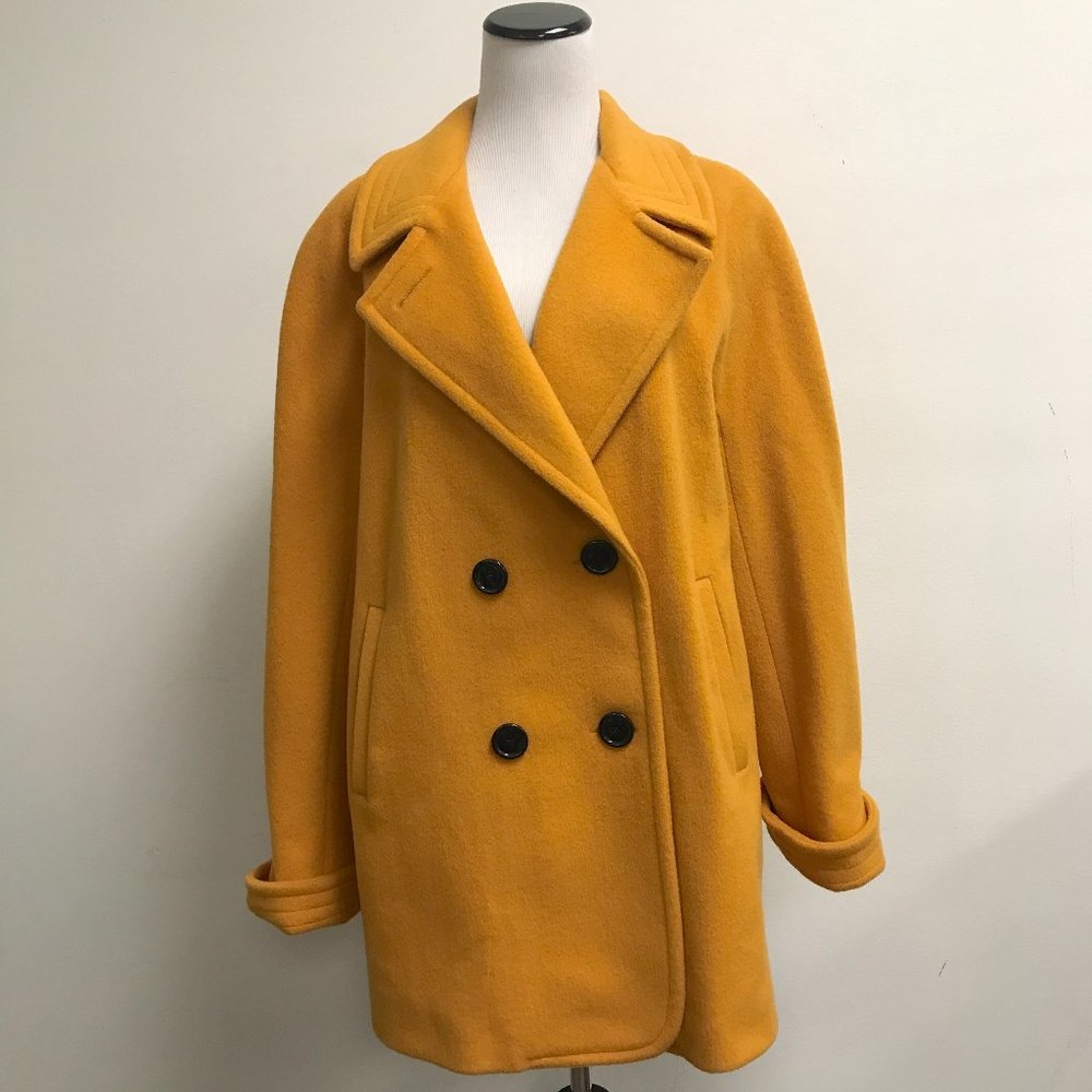 MacKintosh gold yellow double breasted wool jacket peacoat Vintage USA 14